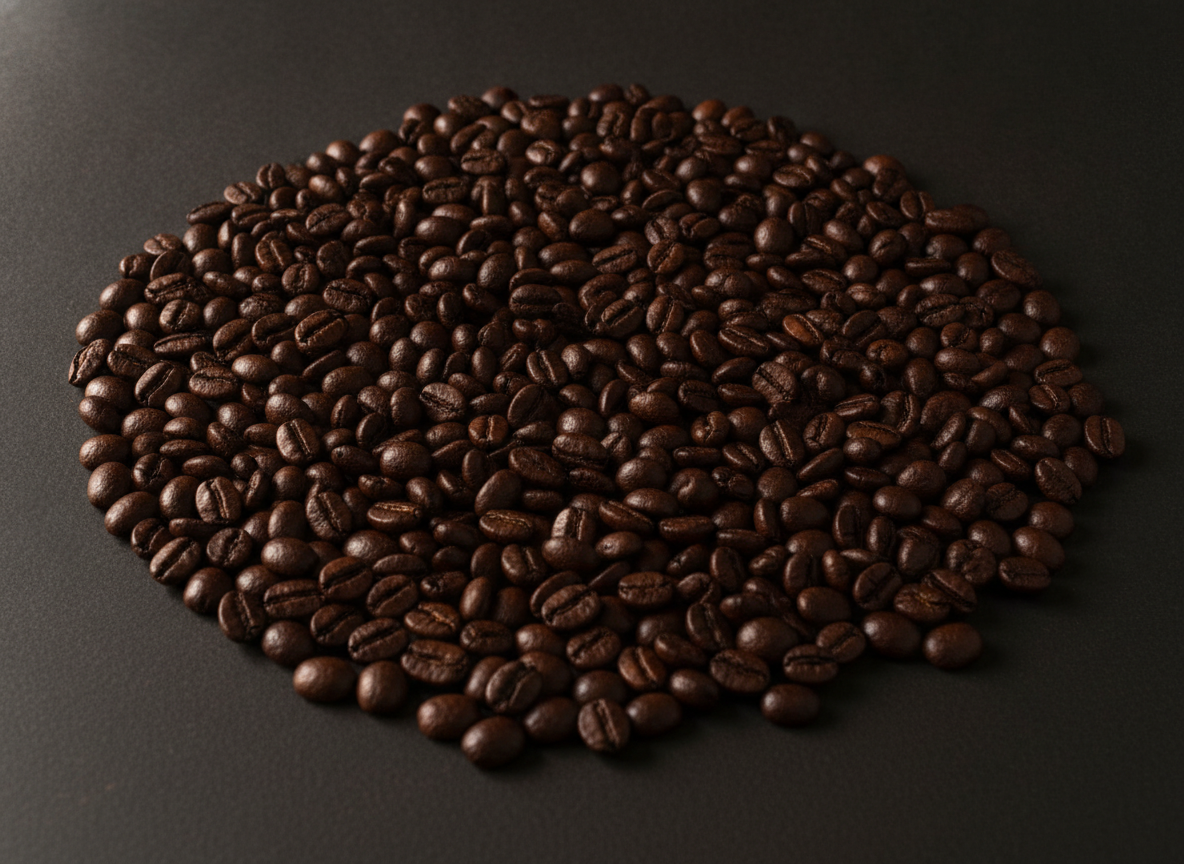 Dark-roast Sumatran Kerinci coffee beans
