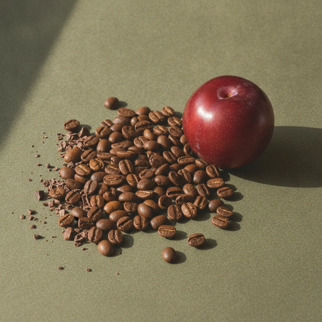 Medium-roast San Agustin beans with red plum and cocoa nibs