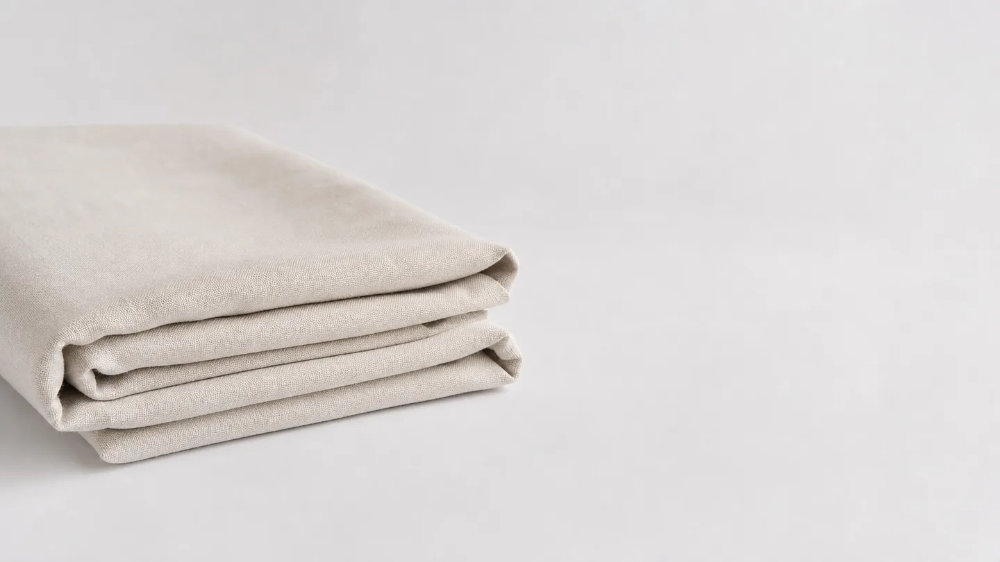 Folded matte fabric on a light background.