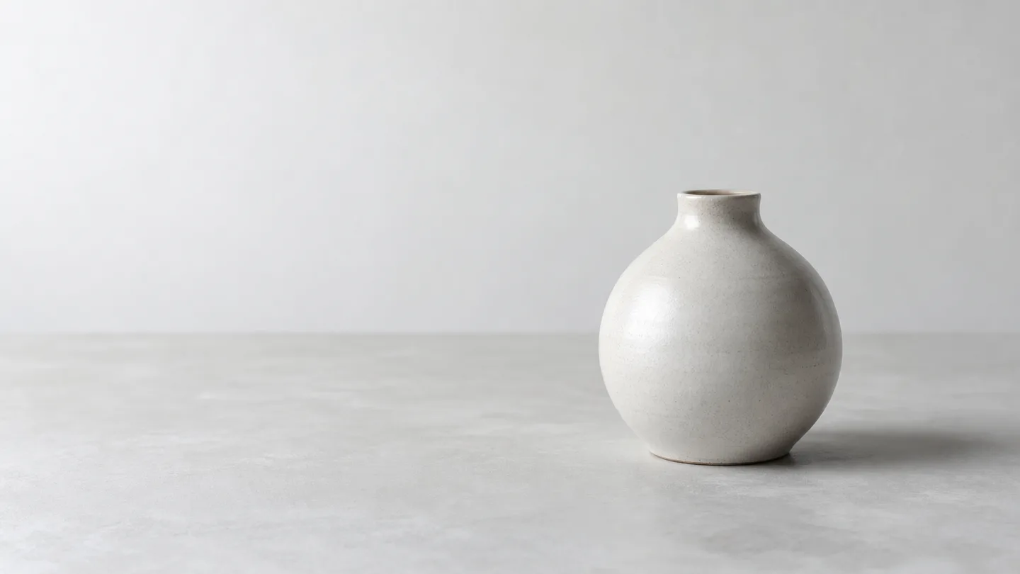 A single ceramic vessel on a pale surface — a sample image served through Refract.